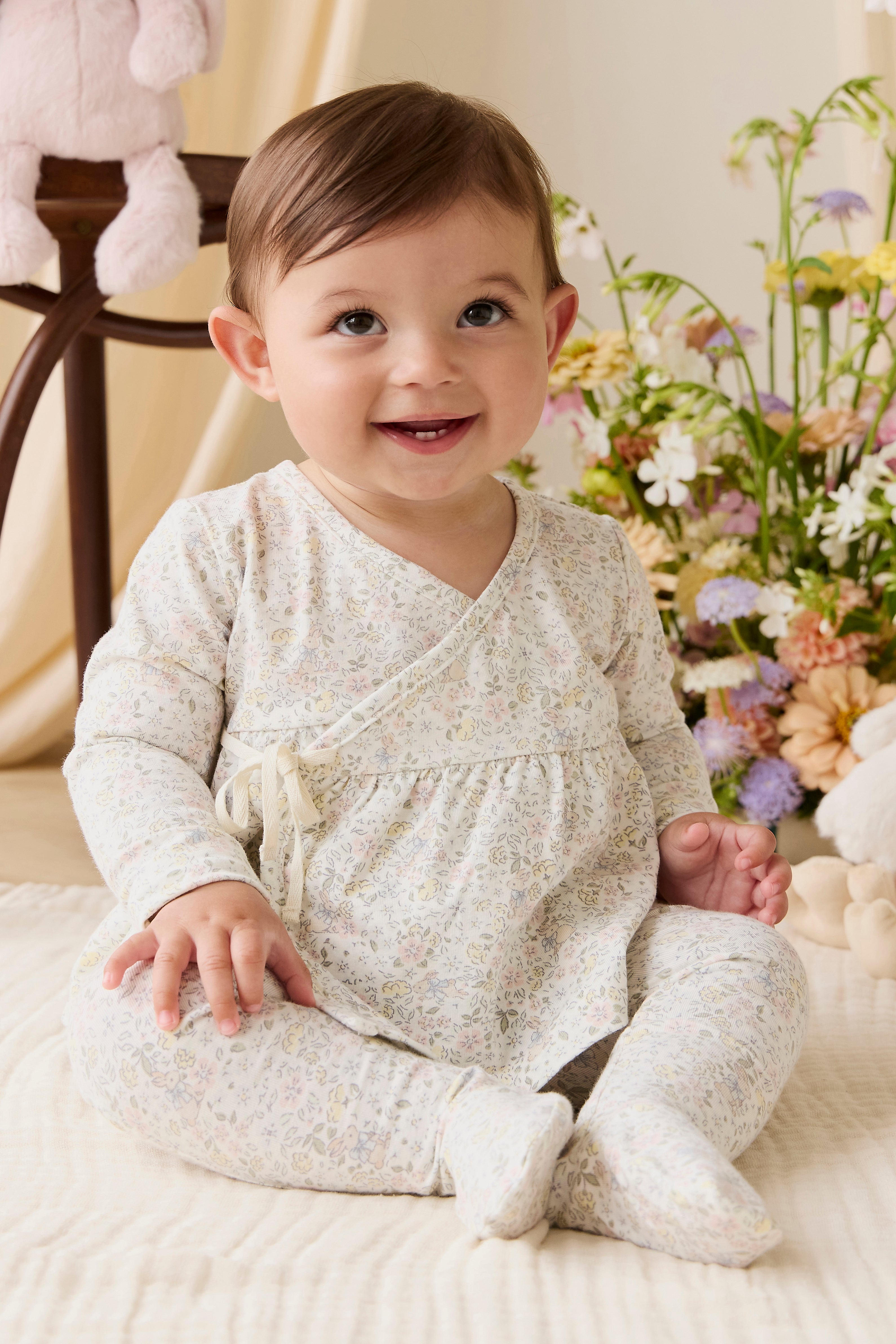 Organic Cotton Footed Pant-Cottage Garden