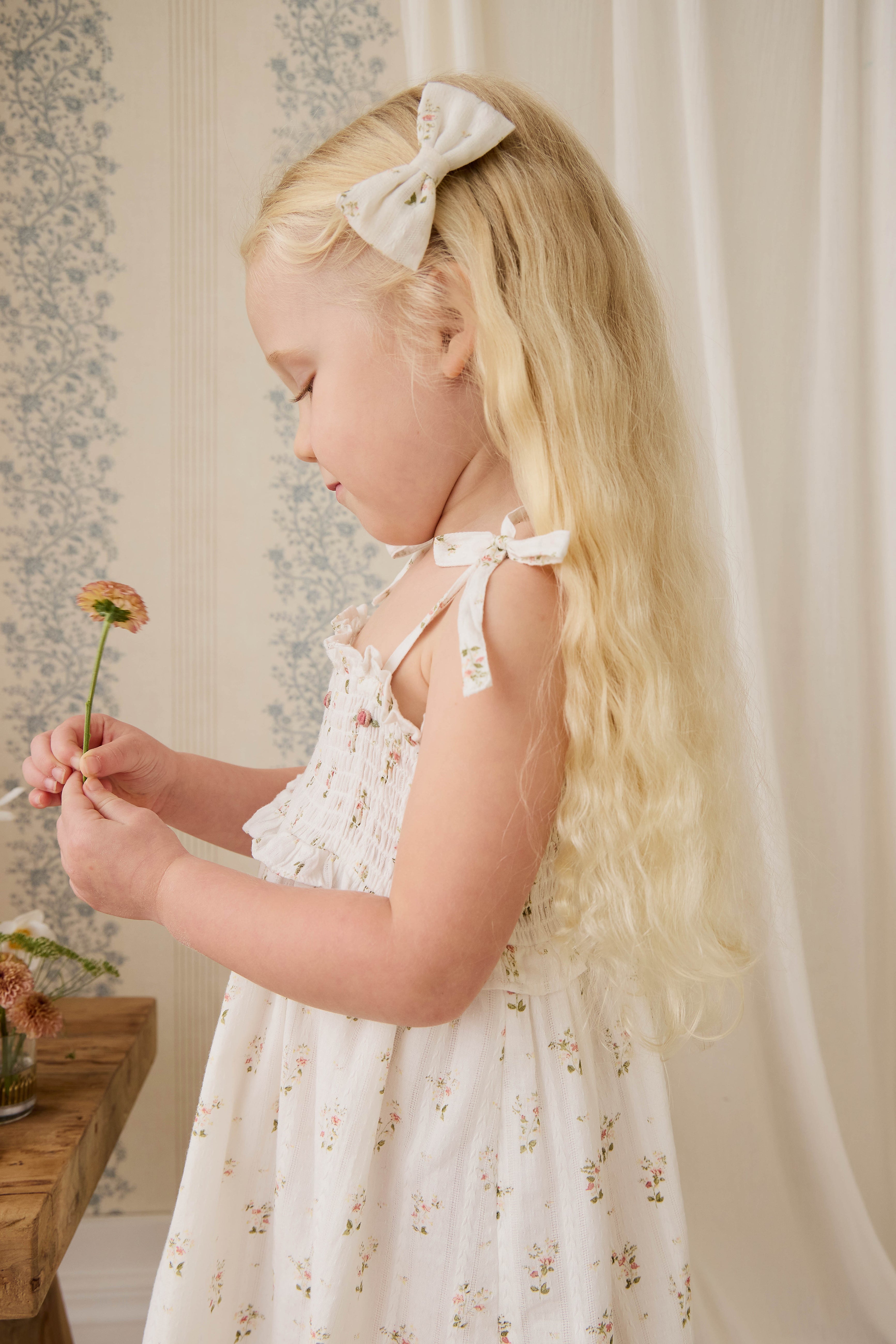 Organic Cotton Desiree Bow - Josepha Egret