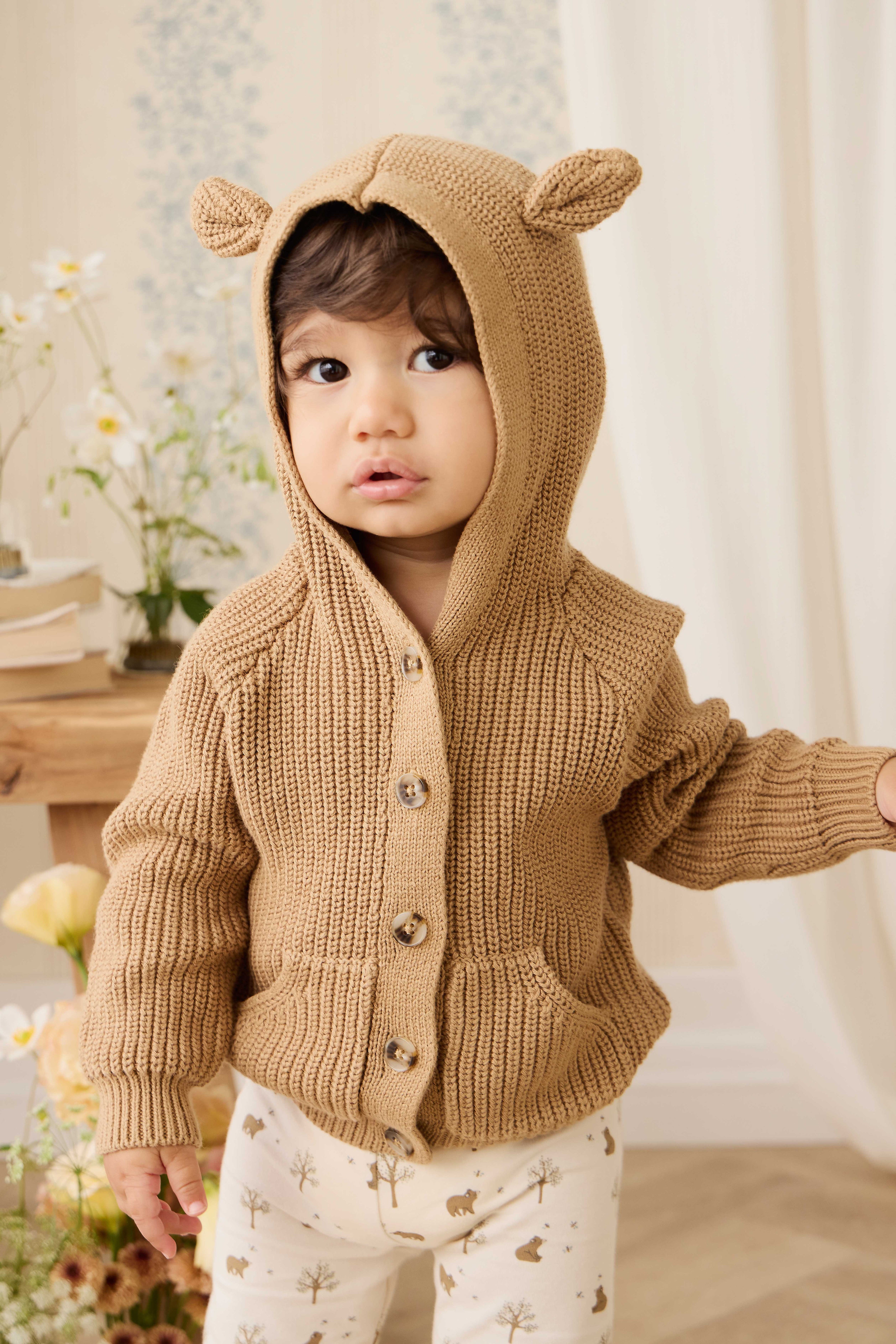 Organic Cotton Everyday Legging - Honey Bear Cloud