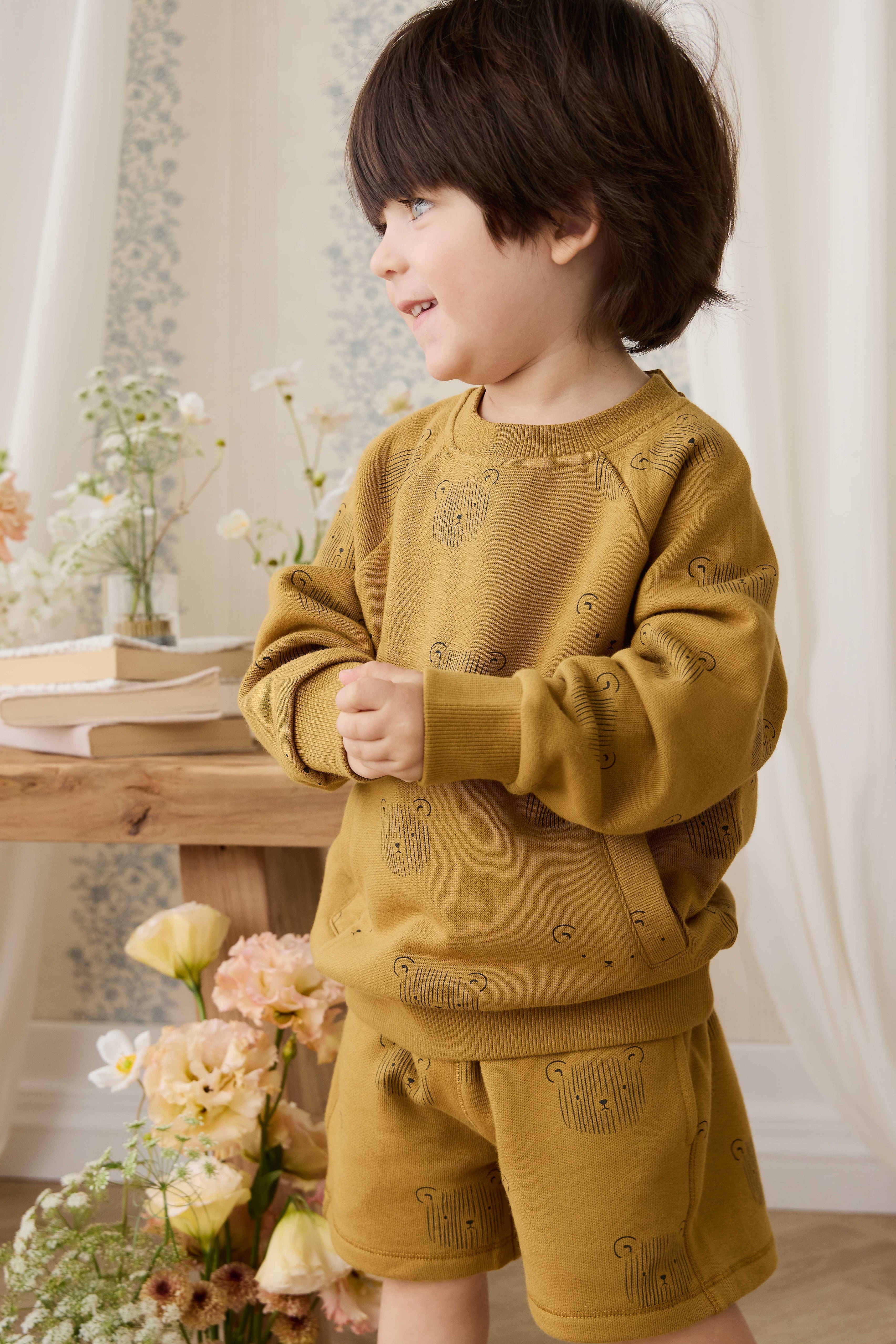 Organic Cotton Jalen Short - Buckwheat Teddy Face