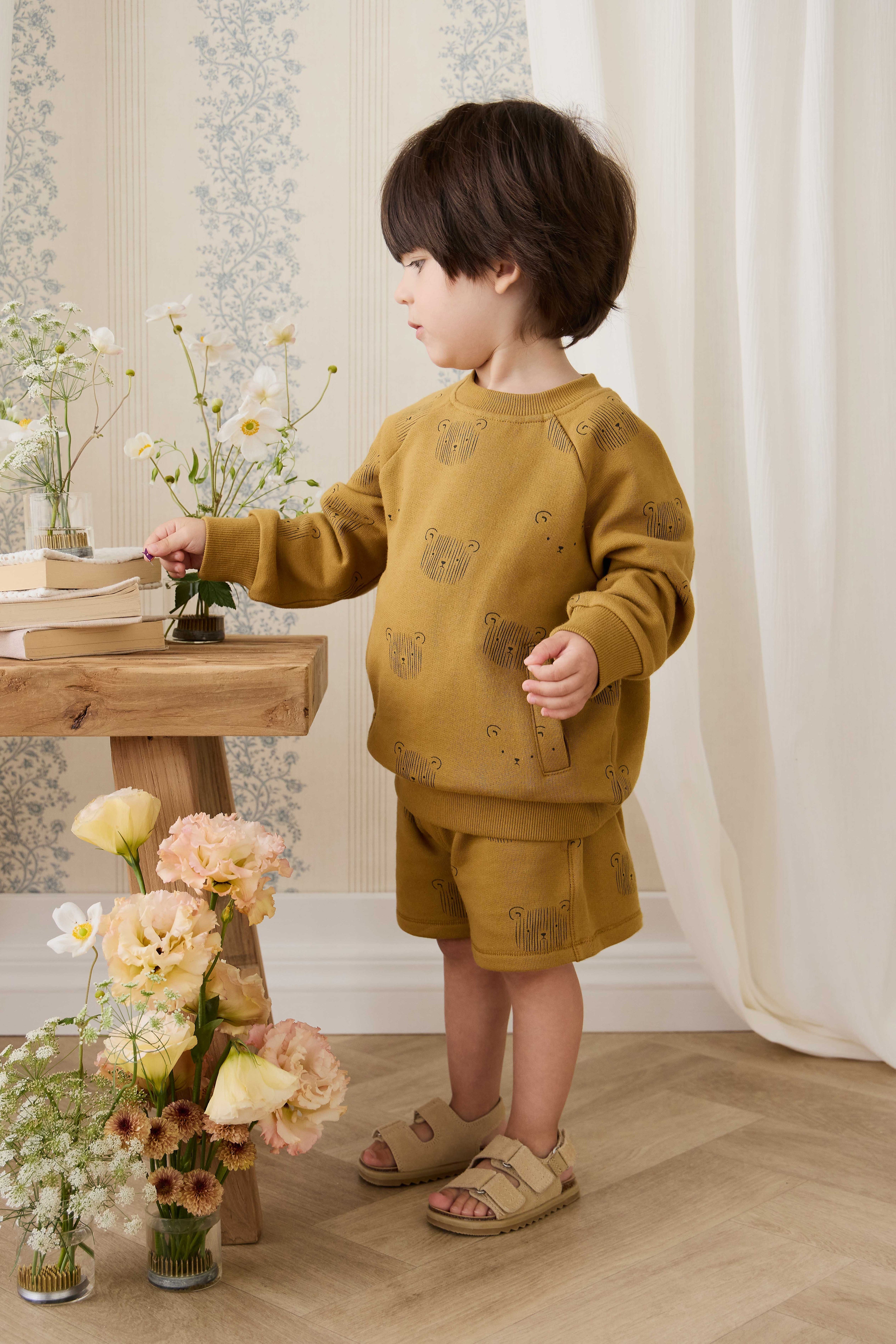 Organic Cotton Jalen Short - Buckwheat Teddy Face