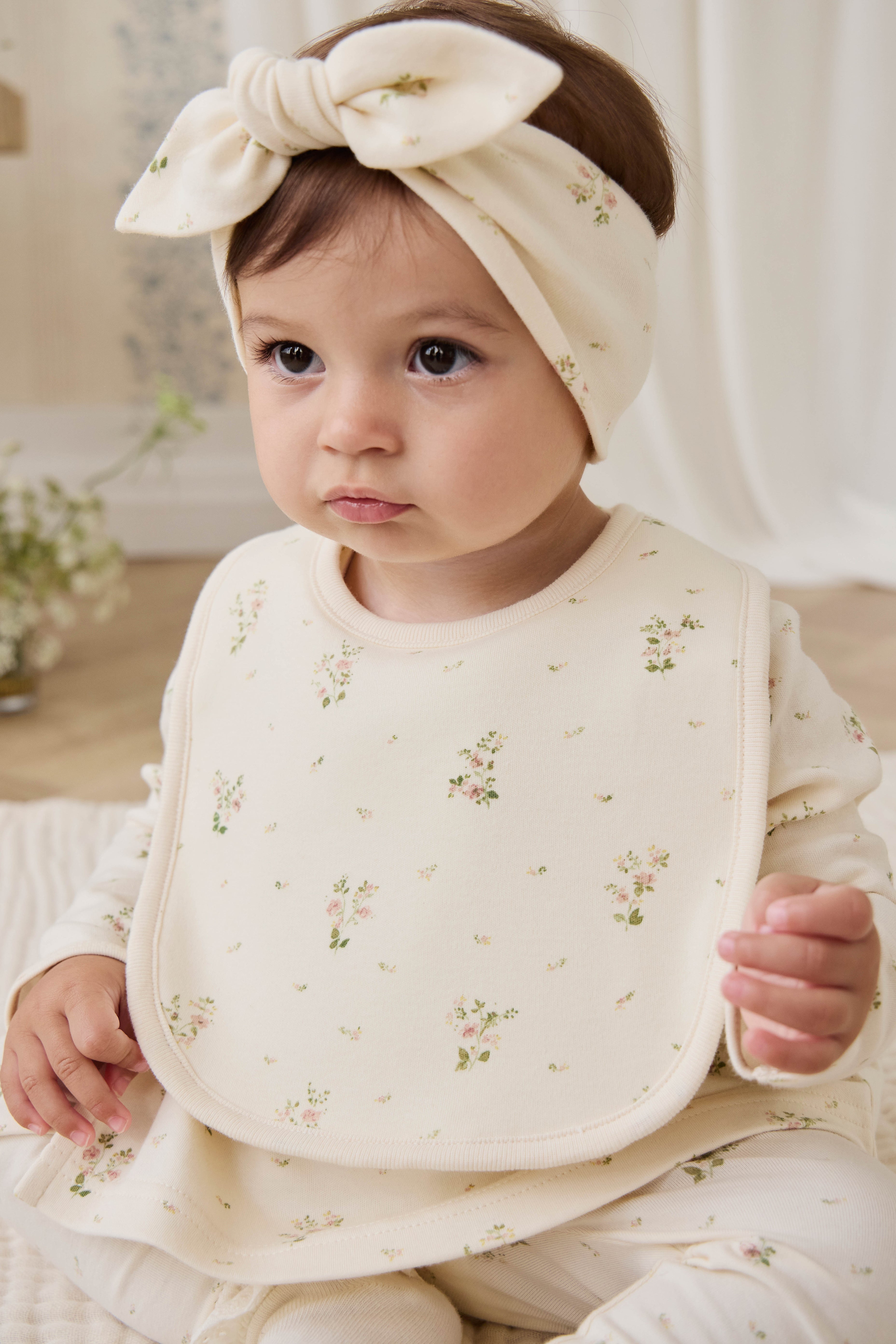 Organic Cotton Bib - Josepha Egret Small