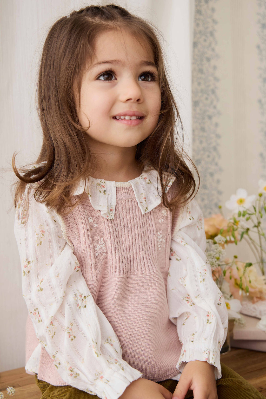 Abbie Knitted Top - Sweetpea Marle Abbie Flower