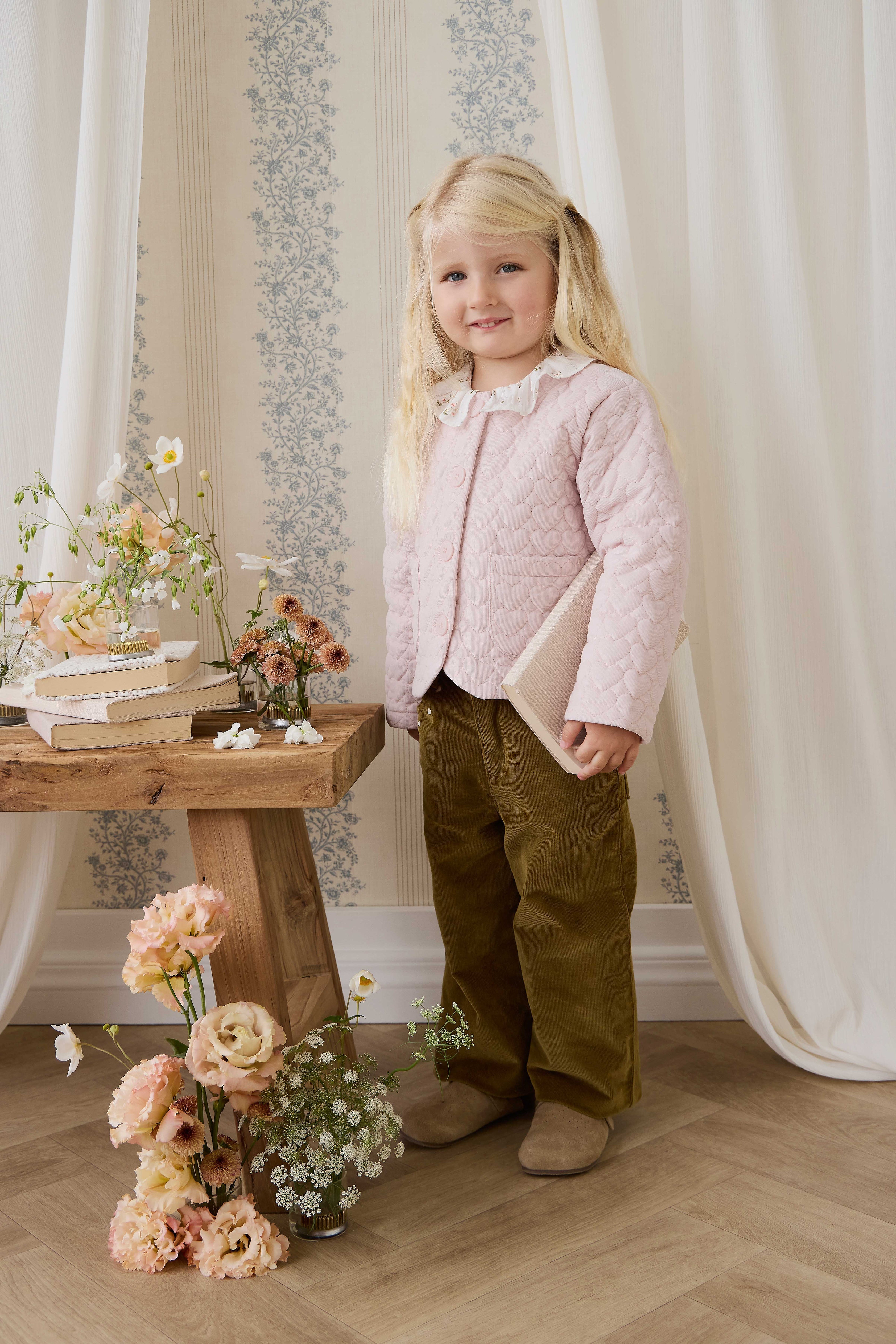 Elara Pincord Jacket - Soft Misty Rose