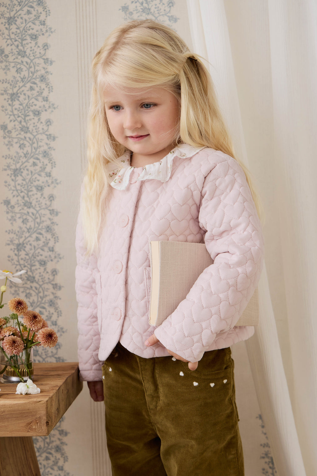 Elara Pincord Jacket - Soft Misty Rose