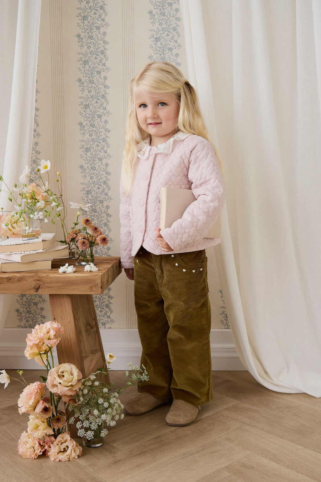 Elara Pincord Jacket - Soft Misty Rose
