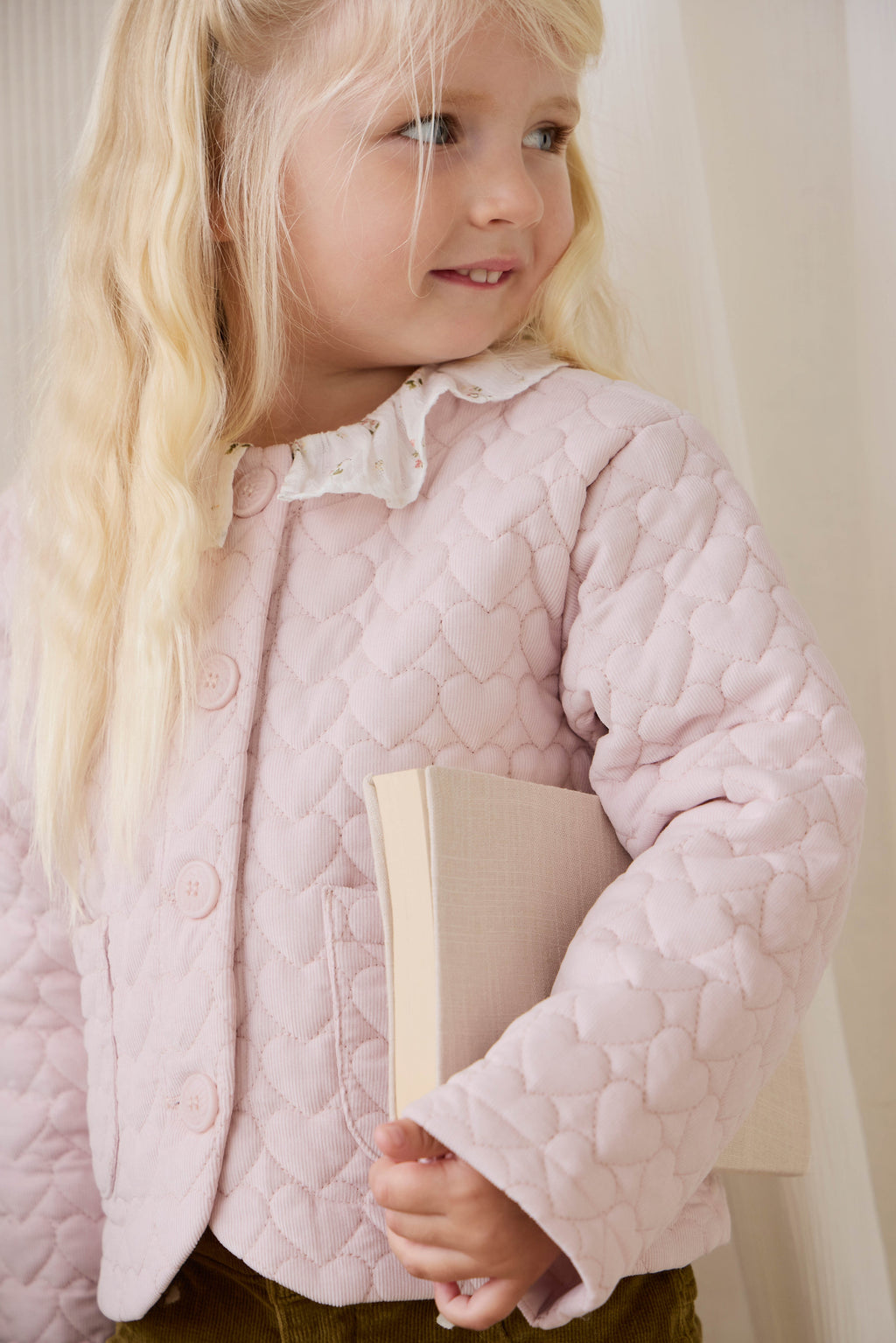 Elara Pincord Jacket - Soft Misty Rose