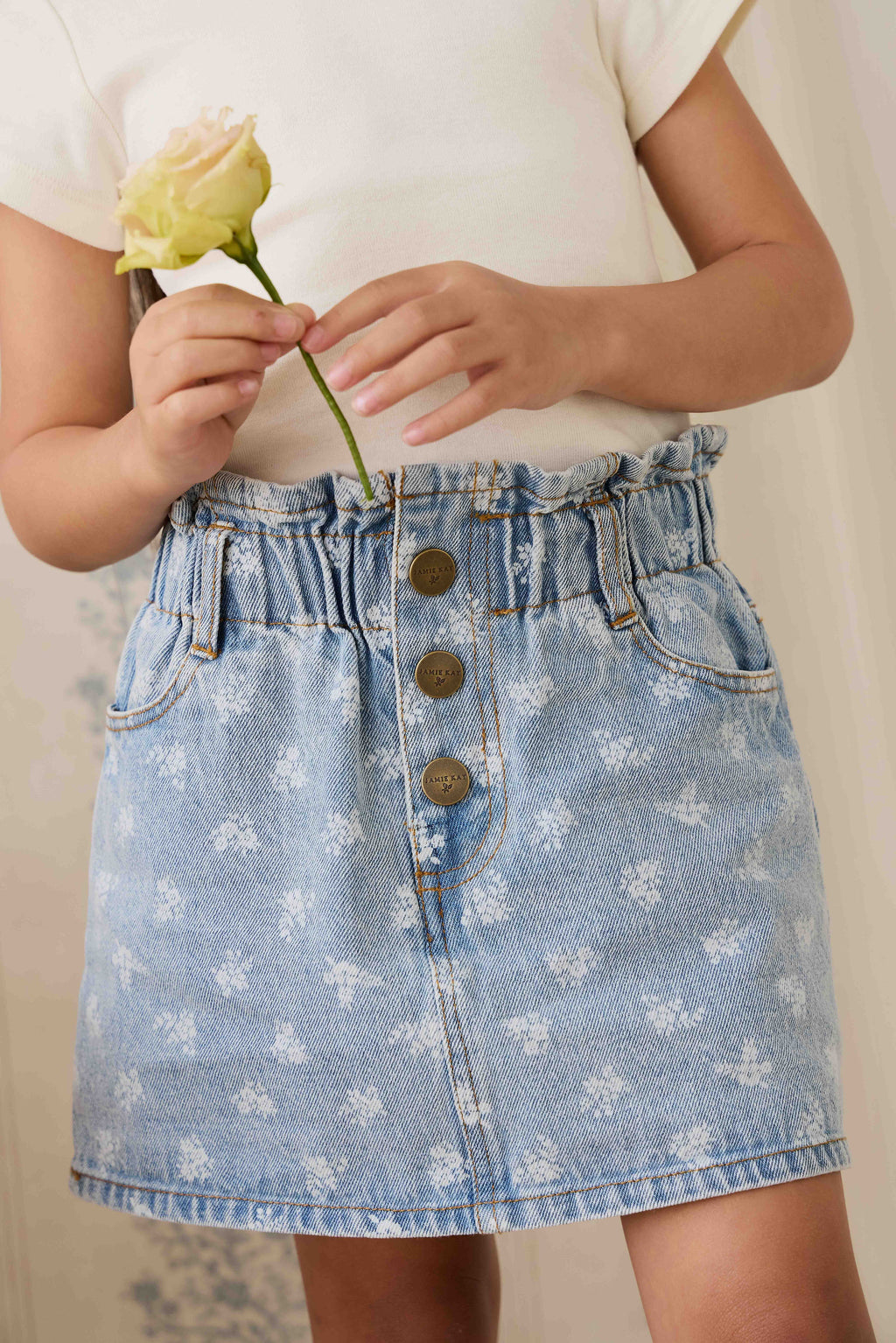Brielle Skirt - Tully Floral Denim