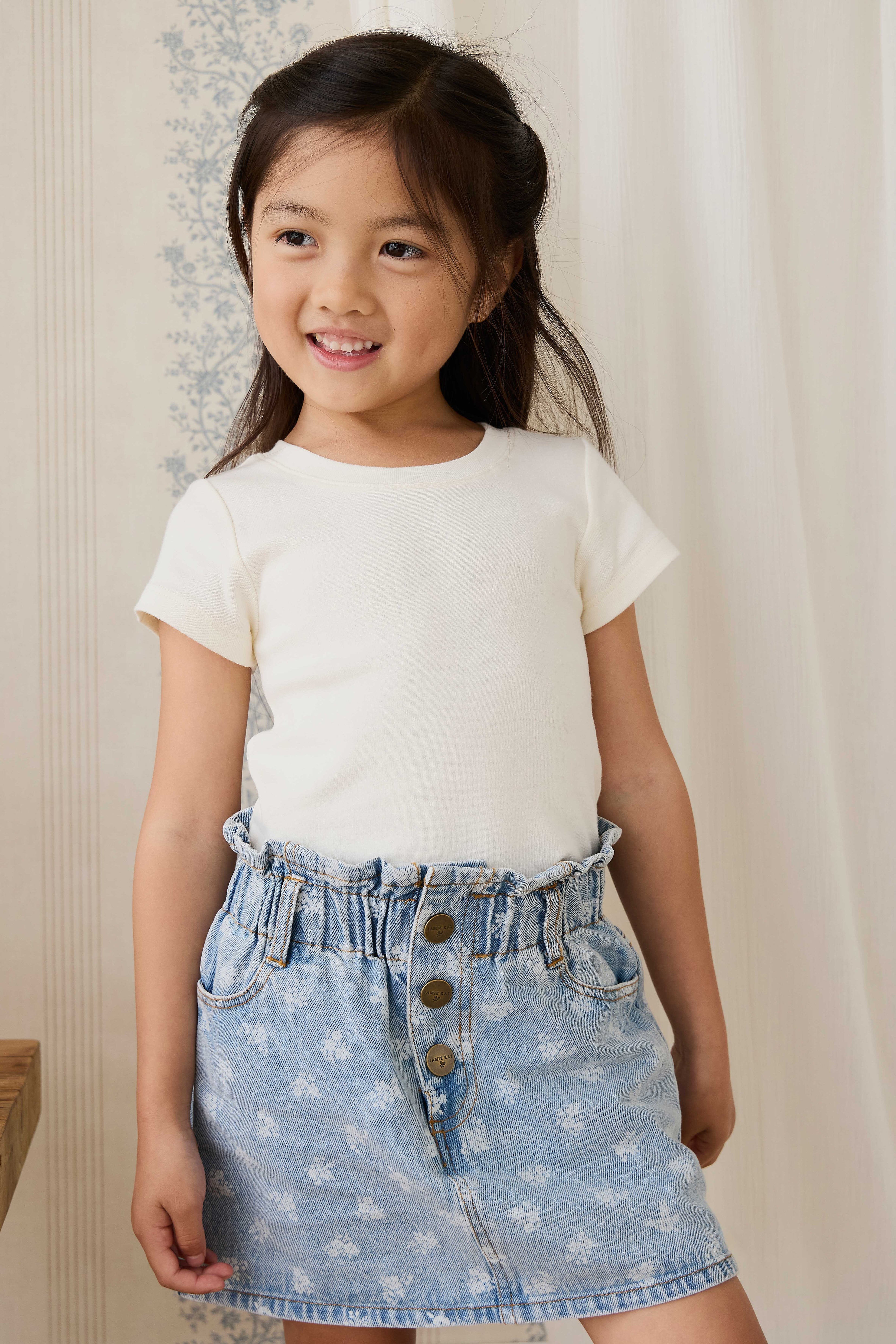 Brielle Skirt - Tully Floral Denim