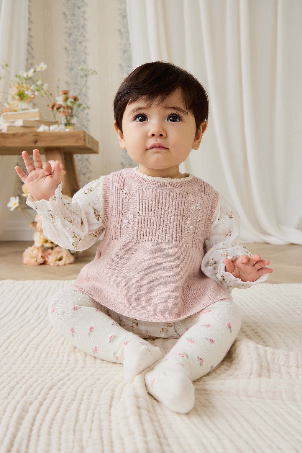 Abbie Knitted Top - Sweetpea Marle Abbie Flower
