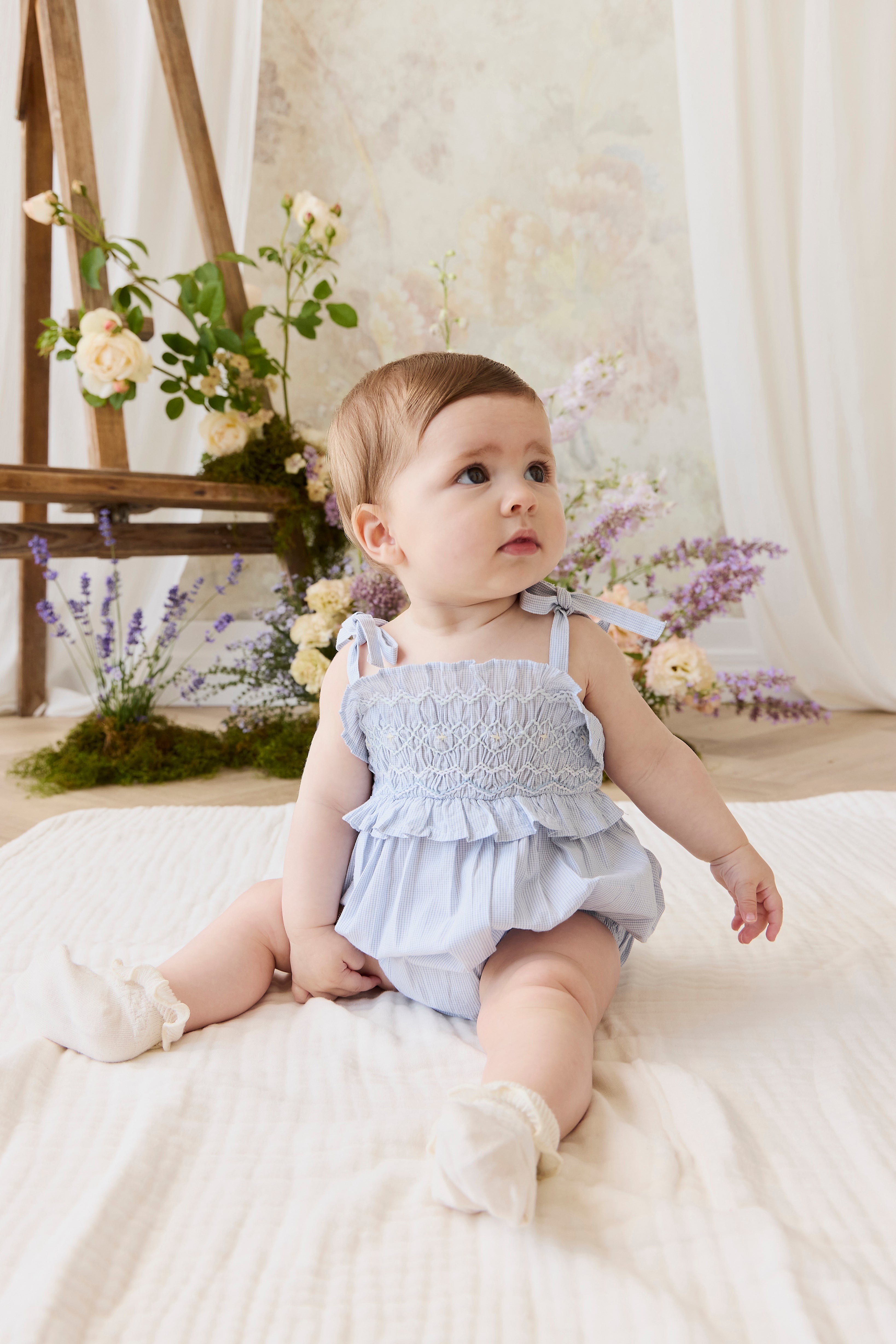 Organic Cotton Desiree Playsuit - Petite Check