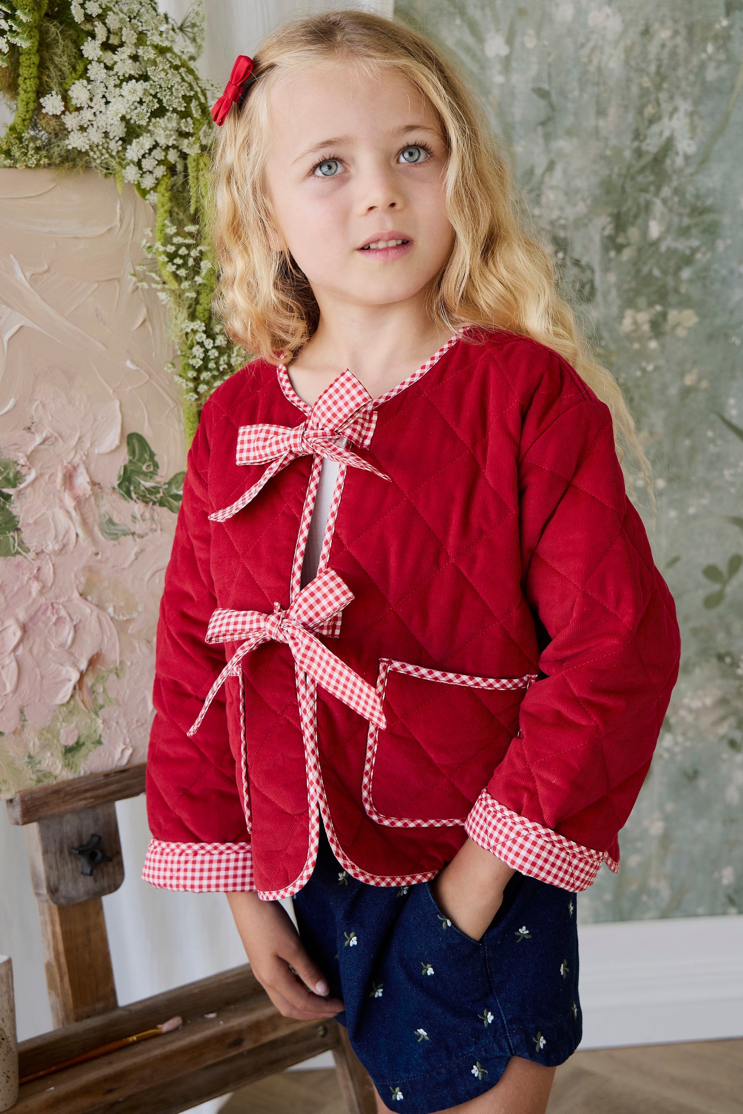 Gingham Cotton Jacket with pockets