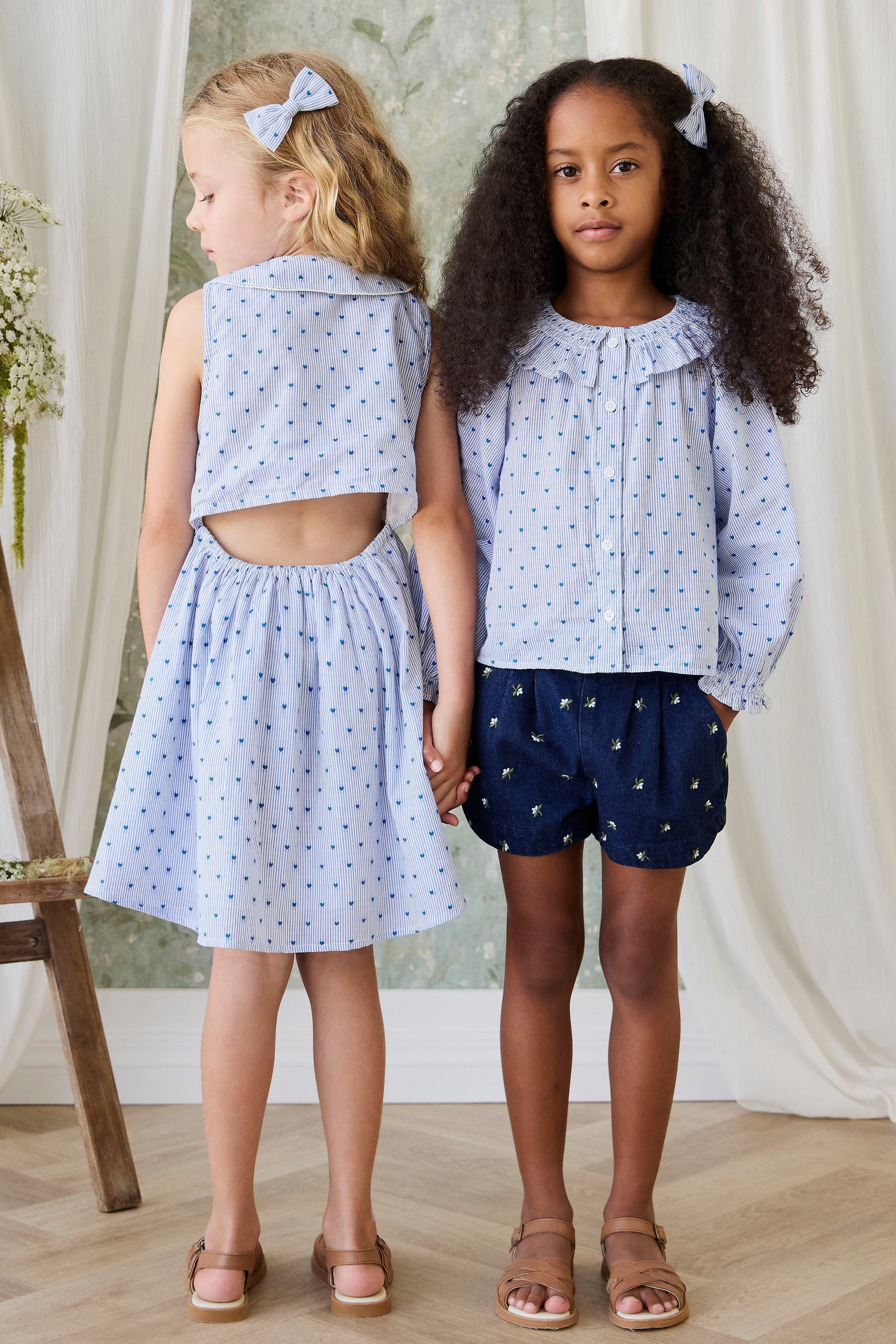 Stripe Organic Dress with collar