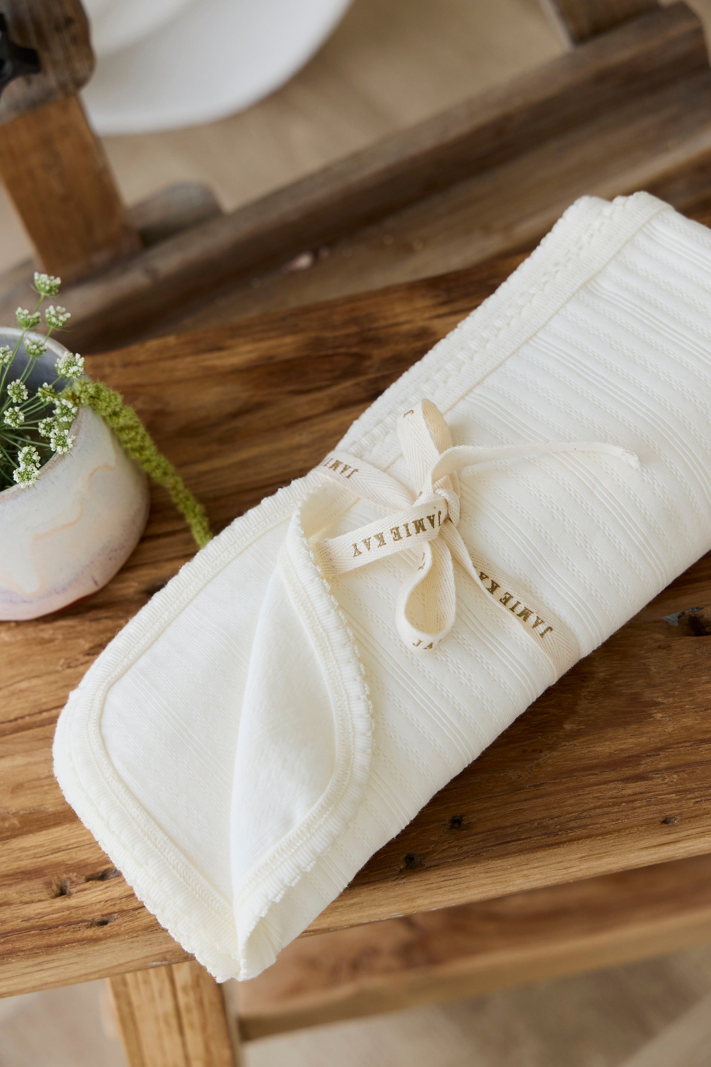 Organic Cotton Pointelle Murphy Blanket