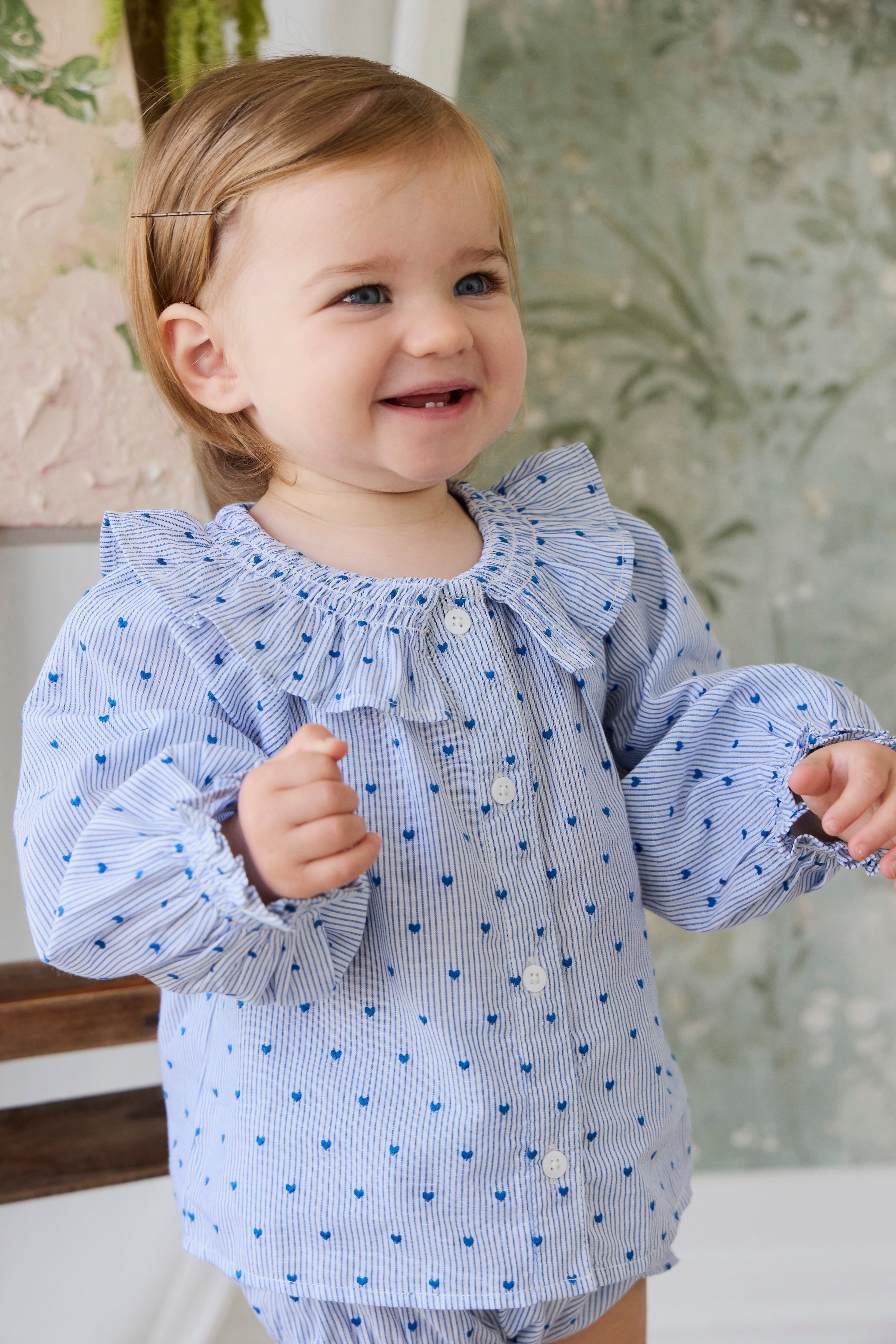 Organic Cotton Bellamy Blouse - Mon Amour Stripe Indigo