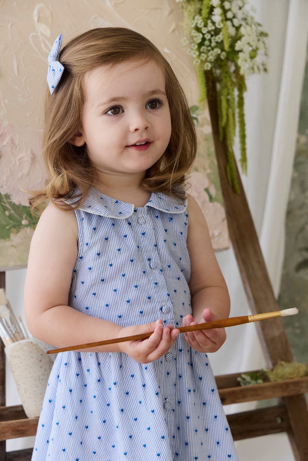 Stripe Organic Dress with collar
