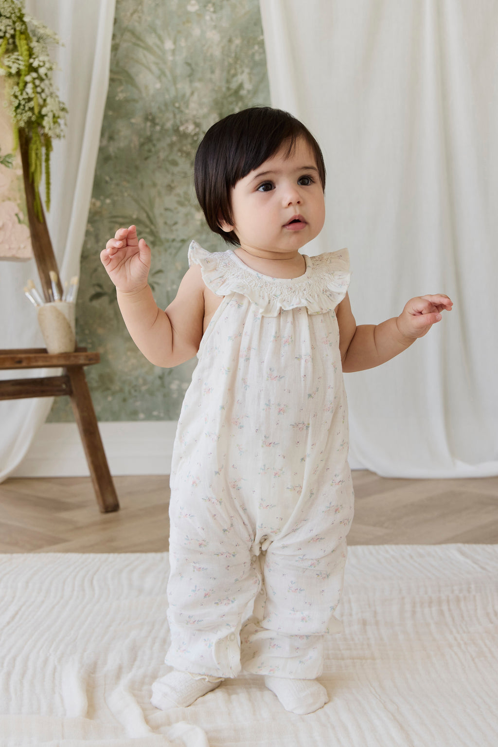 Floral Organic with ruffle trim