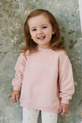 Pink Organic Sweatshirt with embroidered detail