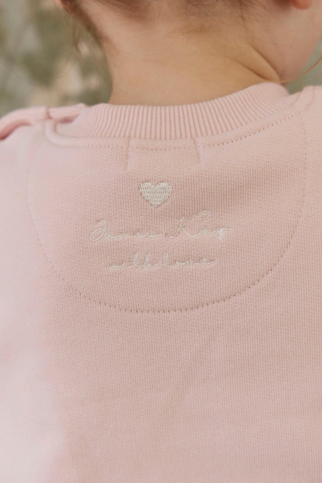 Pink Organic Sweatshirt with embroidered detail