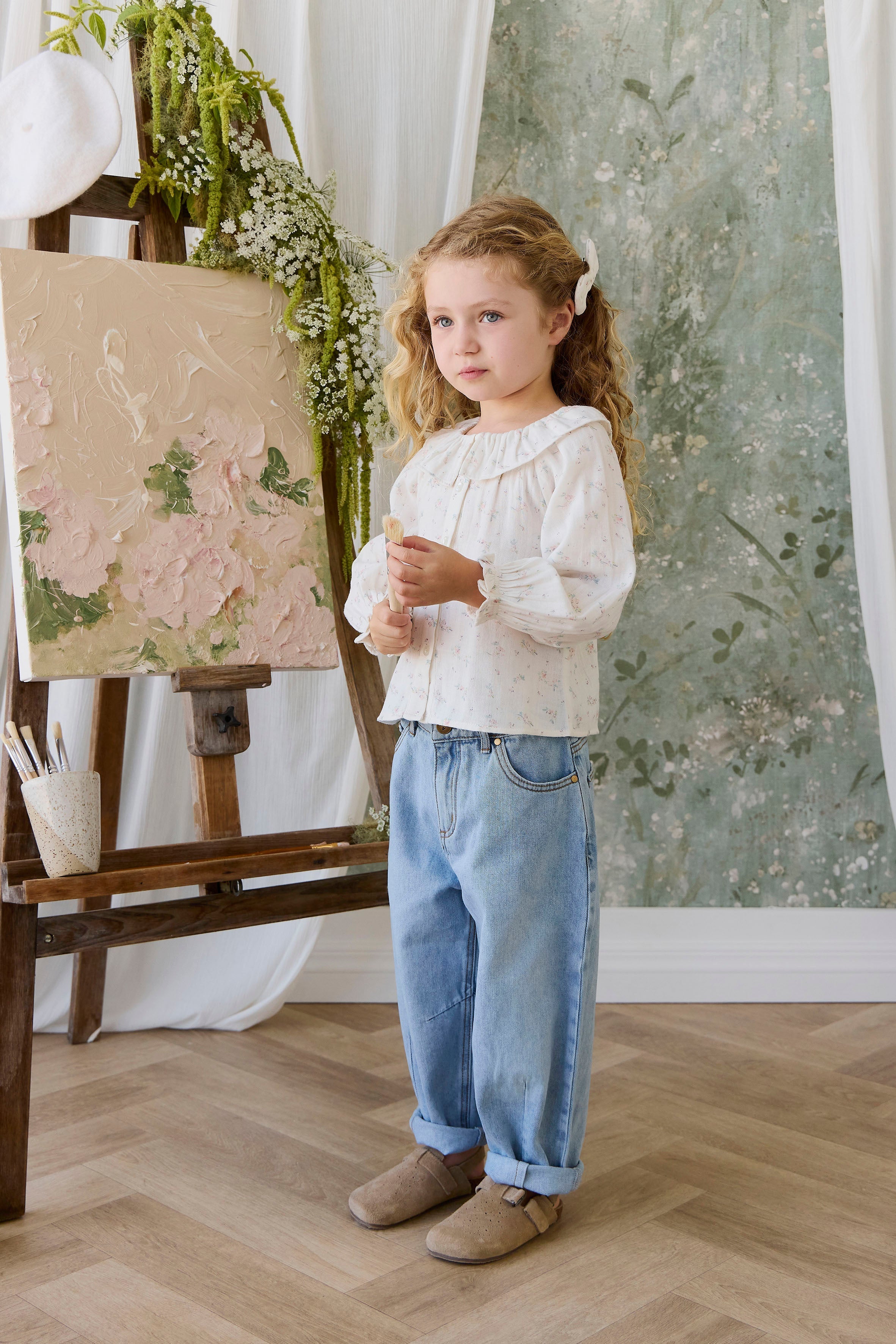 Organic Cotton Muslin Christabel Blouse - Solange Snow