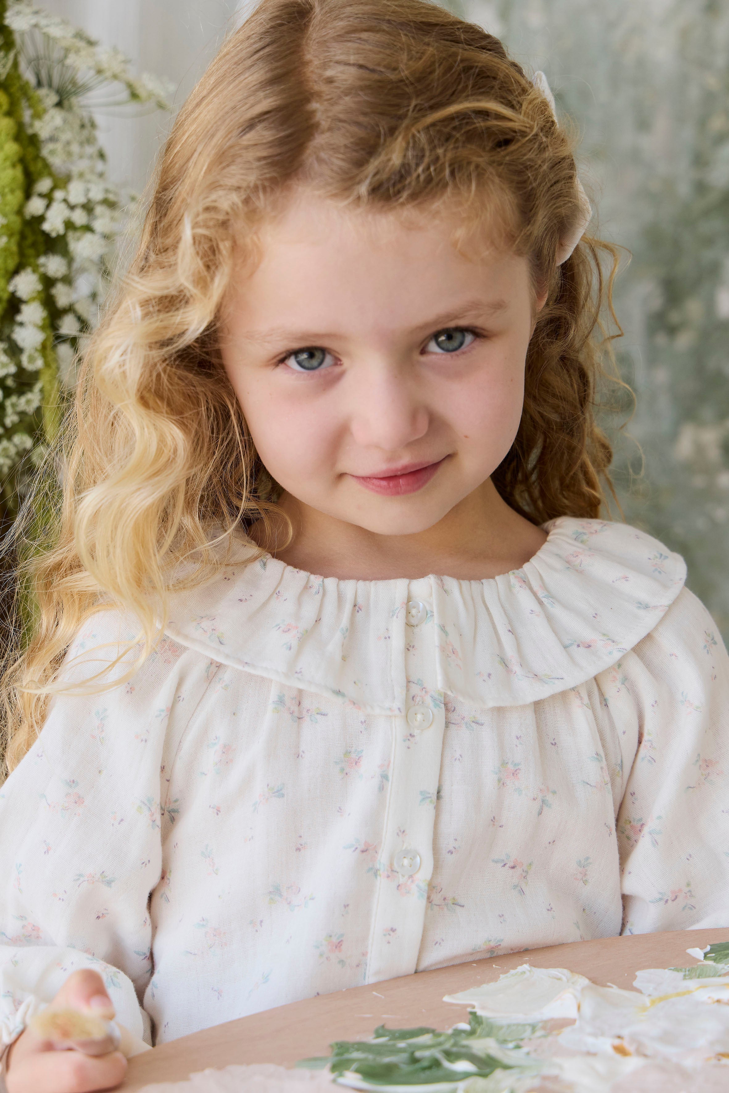 Organic Cotton Muslin Christabel Blouse - Solange Snow