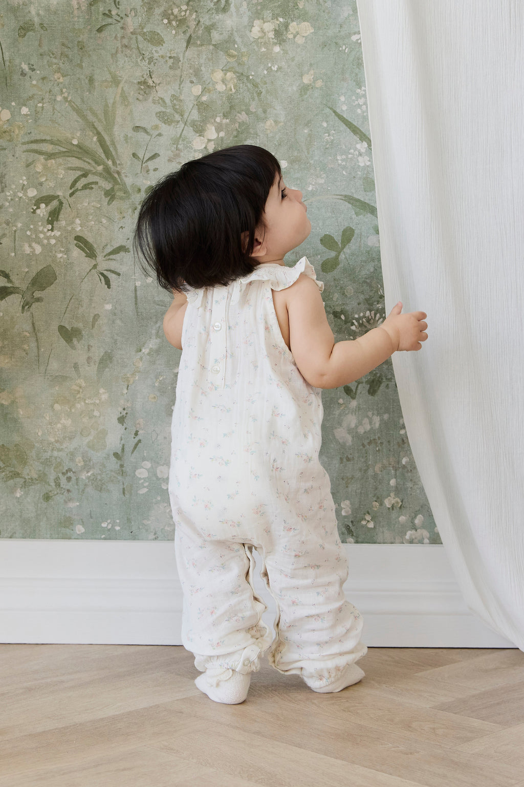 Floral Organic with ruffle trim