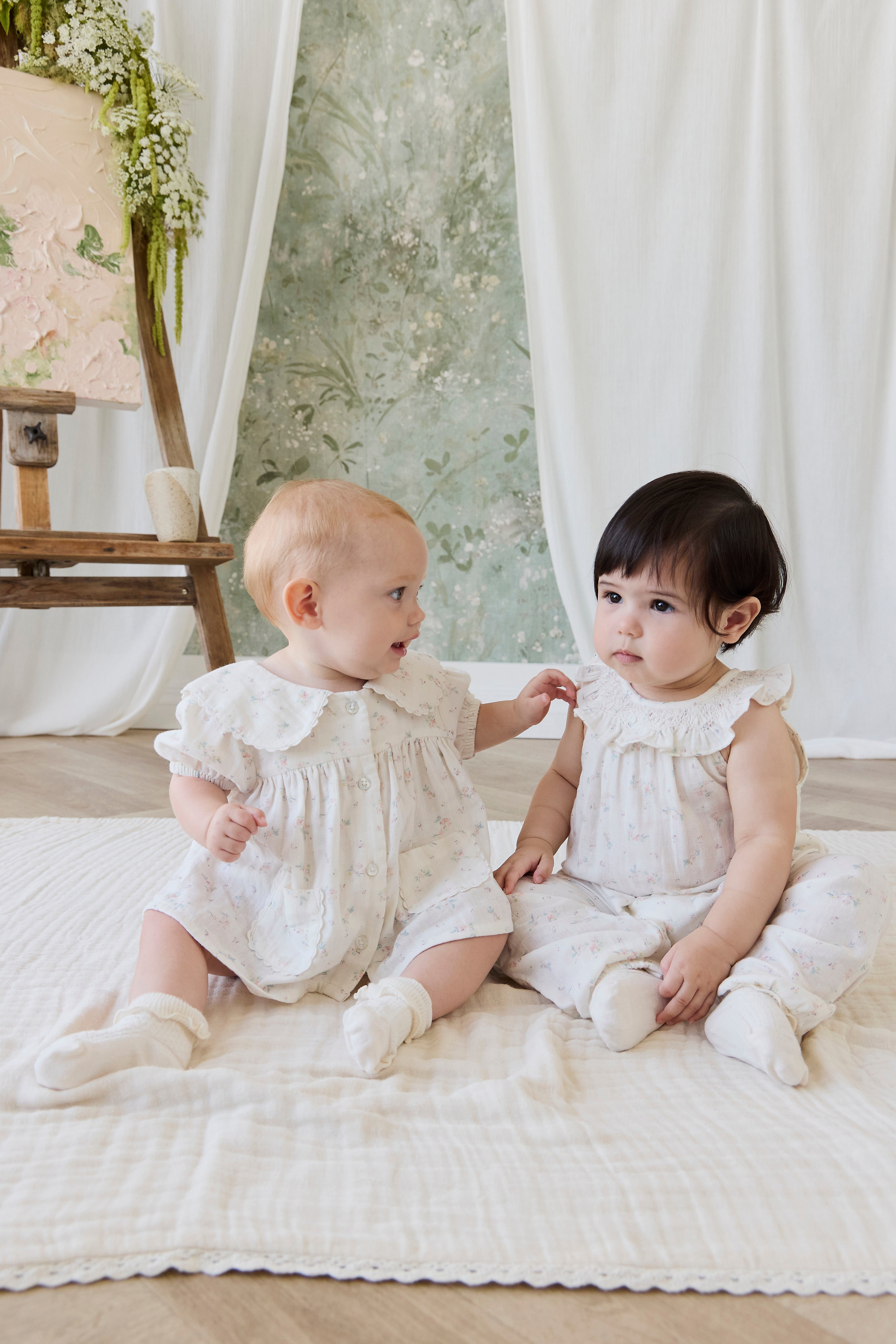 Floral Organic with ruffle trim