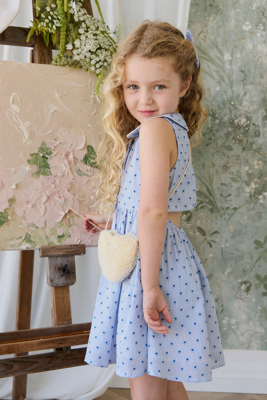 Stripe Organic Dress with collar