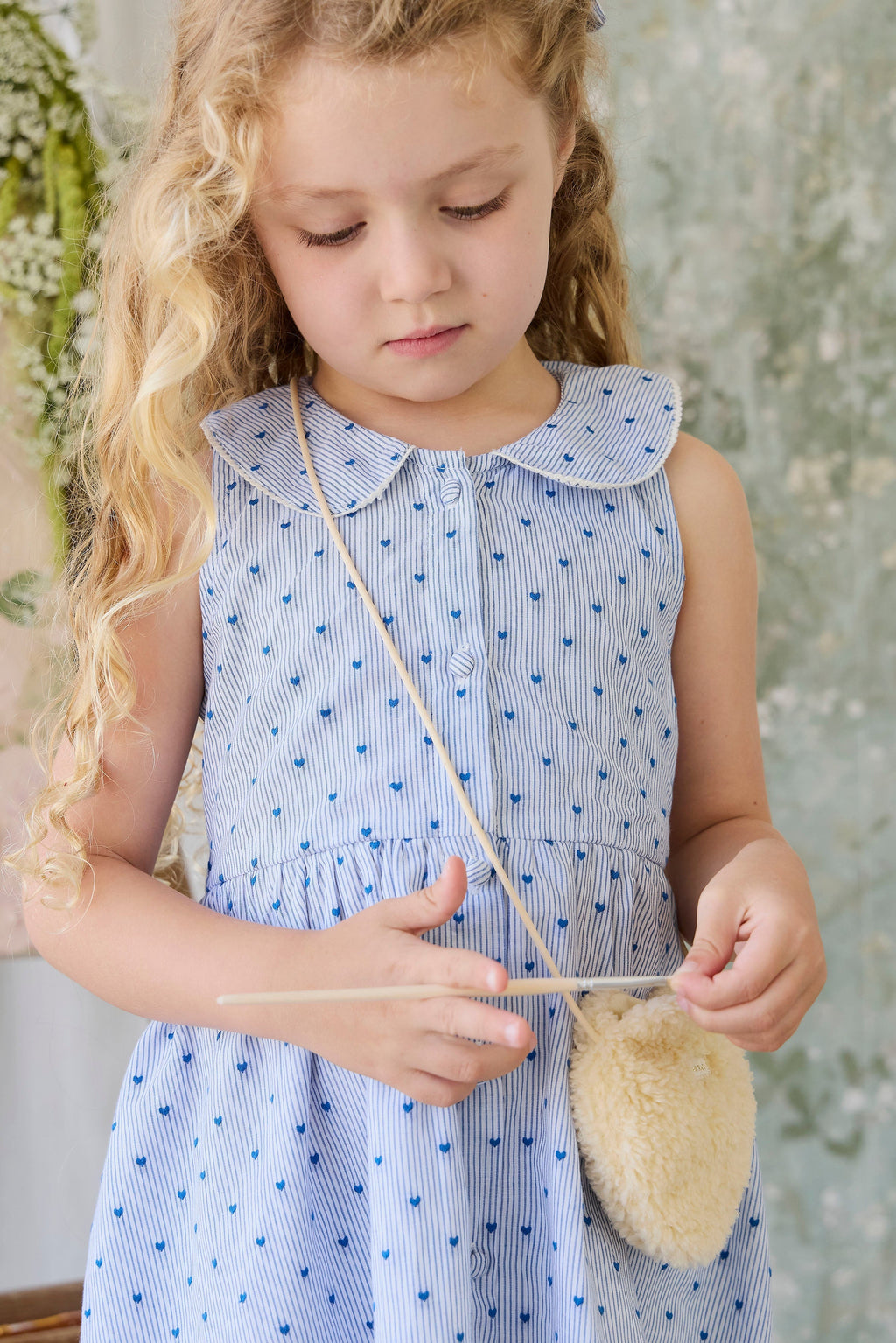 Stripe Organic Dress with collar