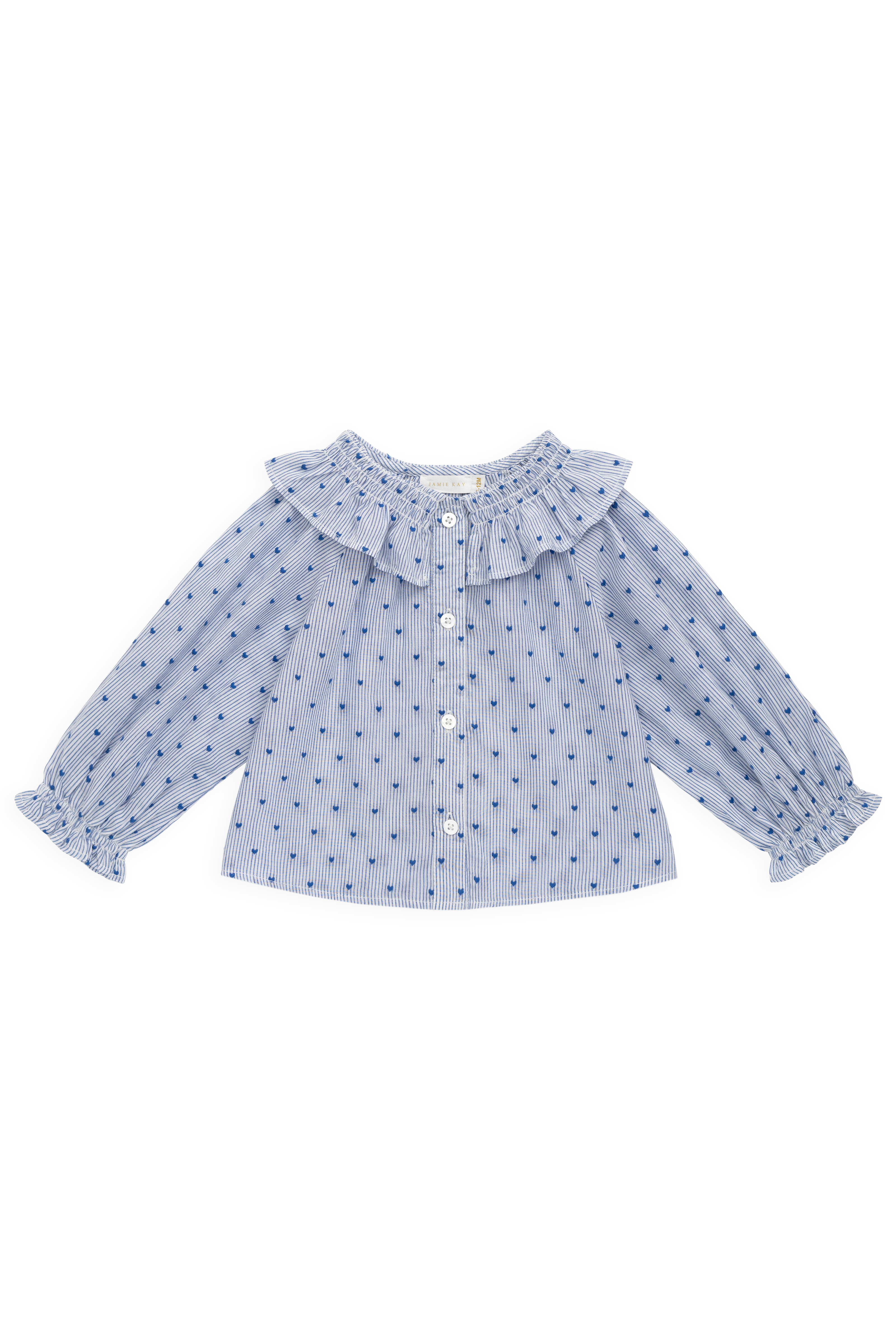 Organic Cotton Bellamy Blouse - Mon Amour Stripe Indigo