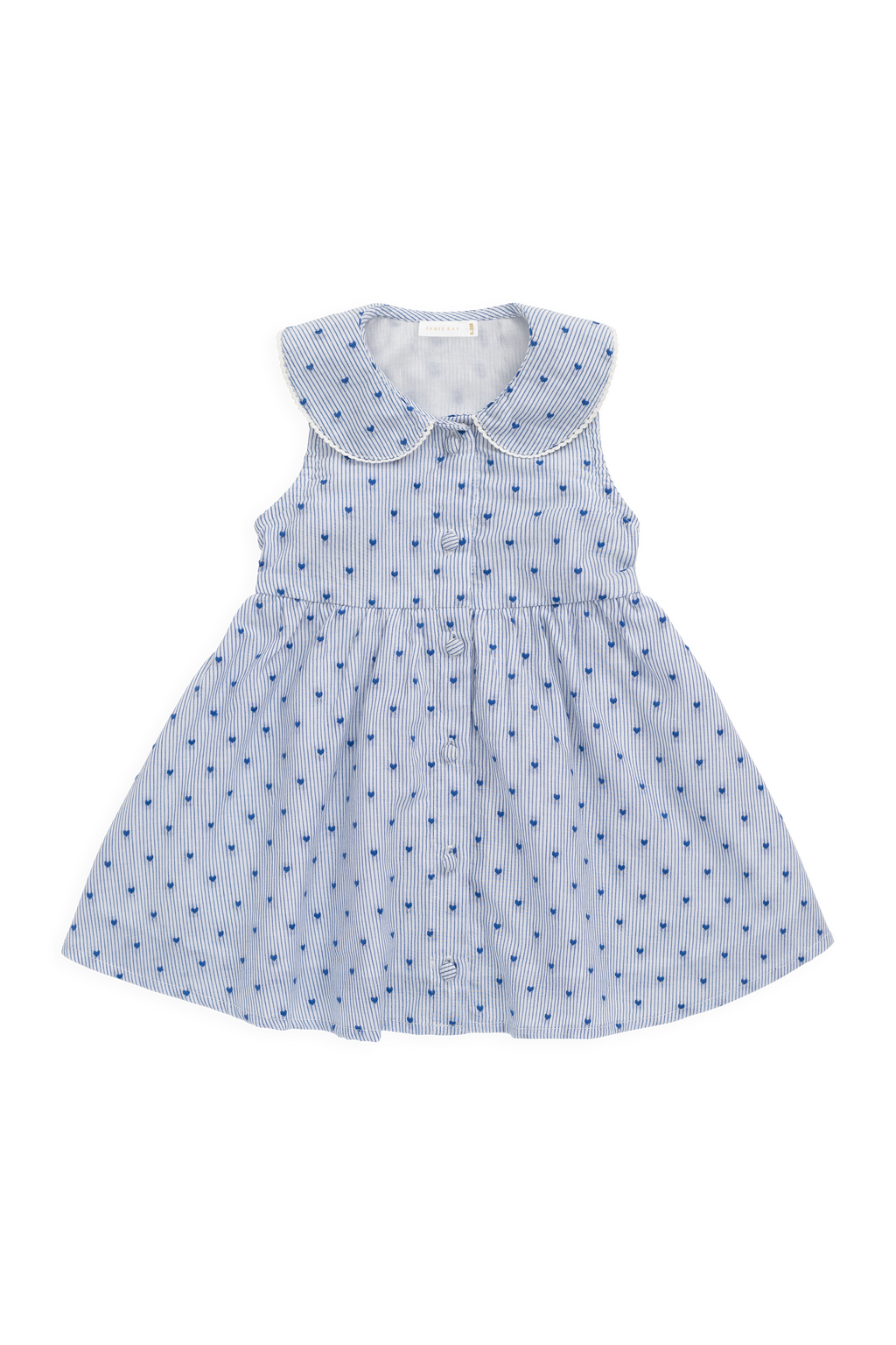 Stripe Organic Dress with collar