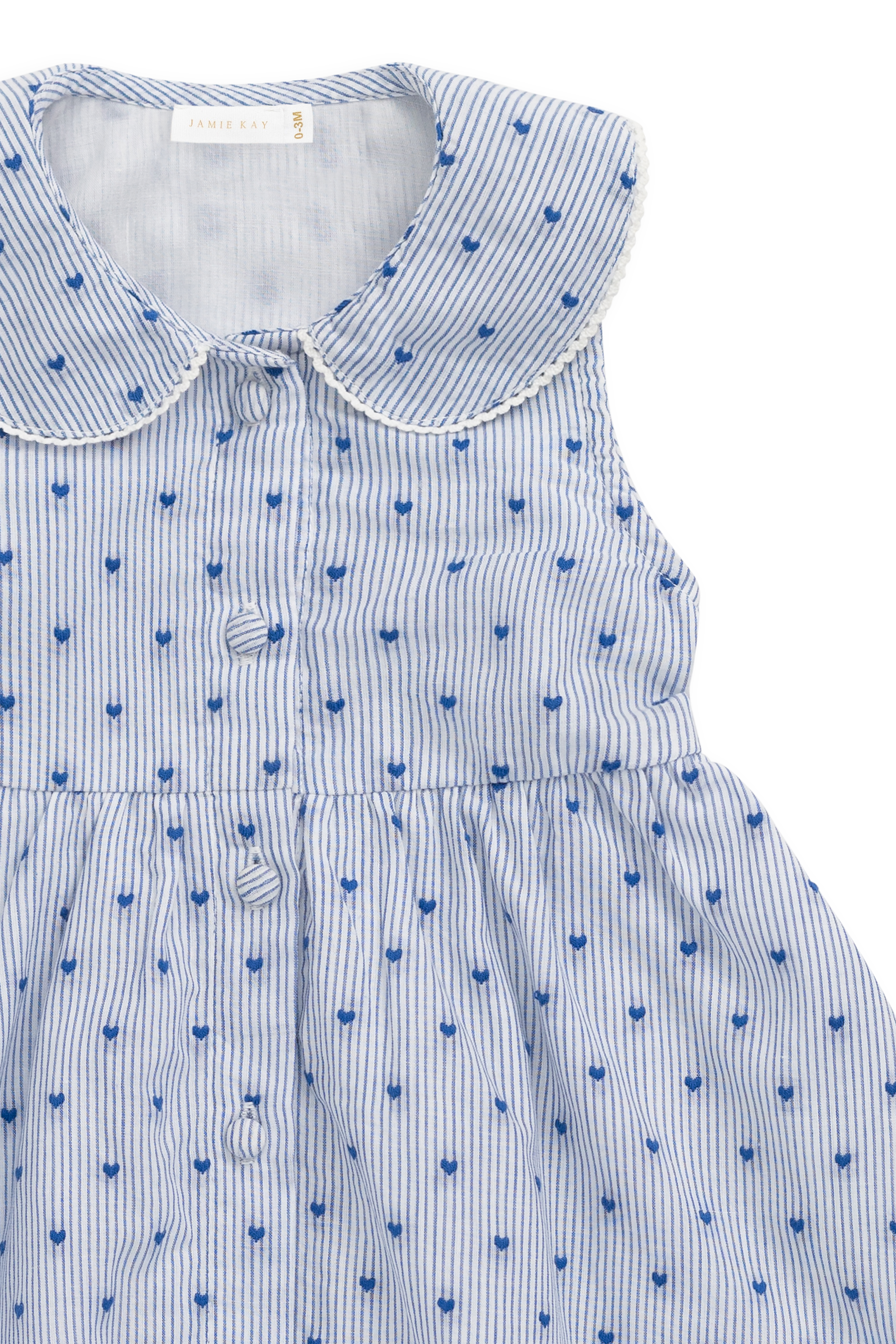 Stripe Organic Dress with collar
