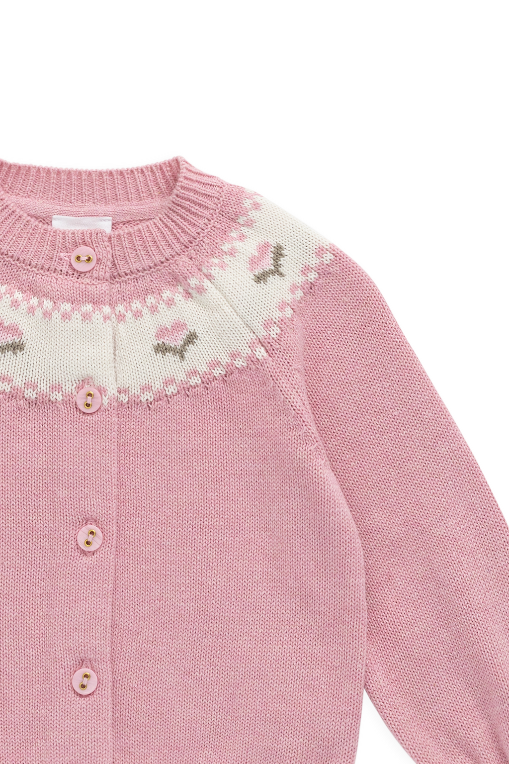 Annette Cardigan - Annette Jacquard - Pink Flutter Marle