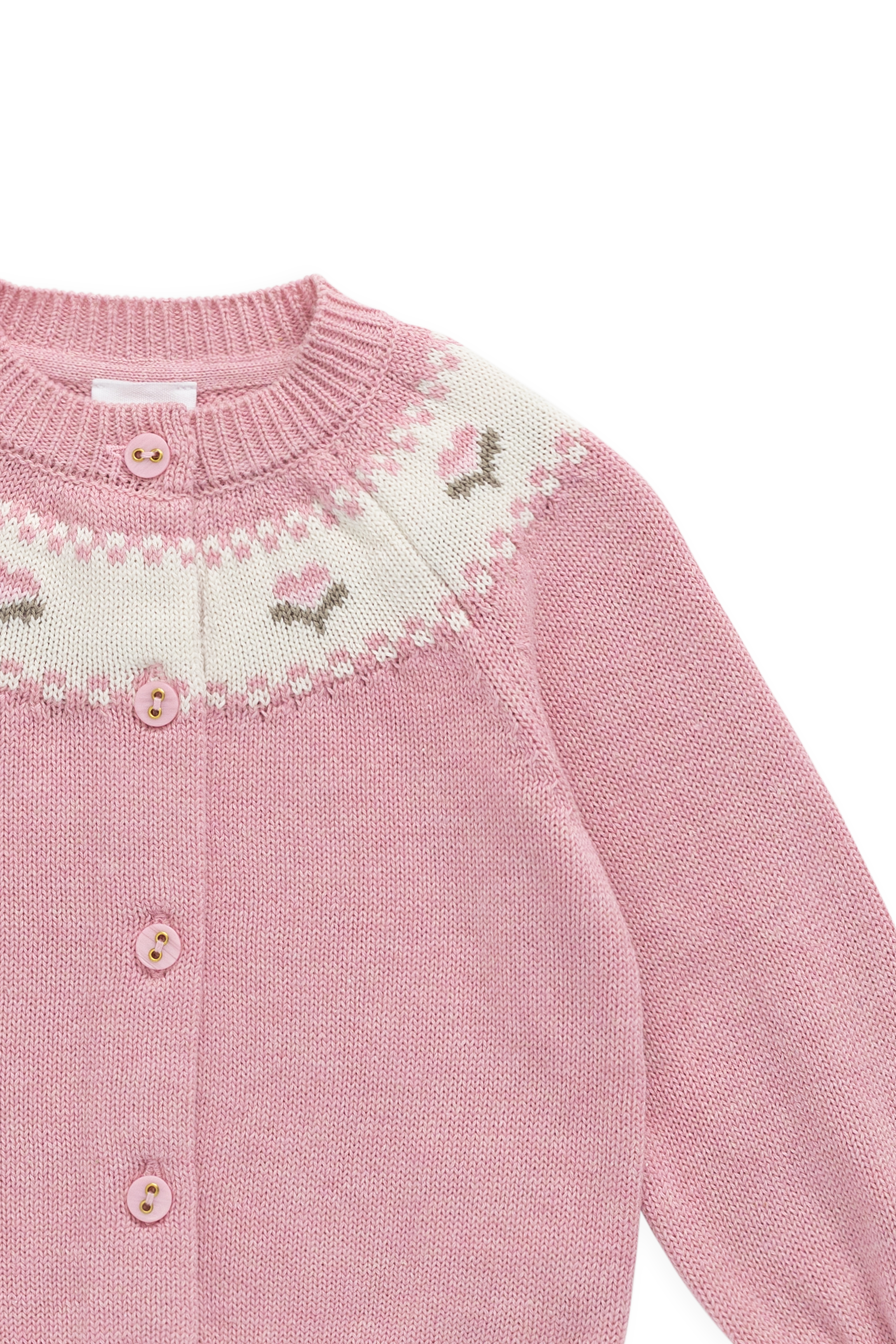 Annette Cardigan - Annette Jacquard - Pink Flutter Marle